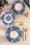 Hermia Emerala Blue Fulya Juego de Cena de 24 Piezas Blanco y Azul